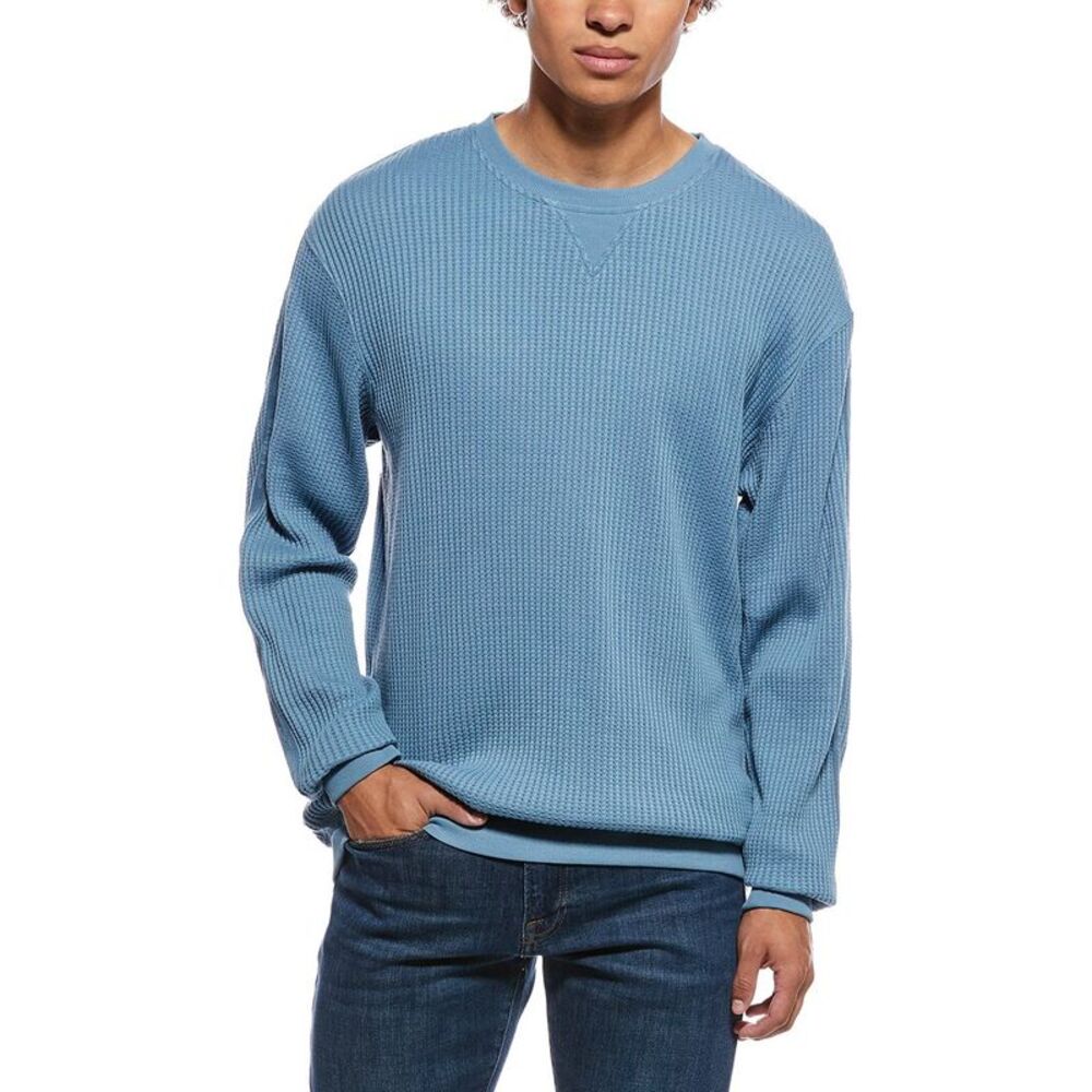 Costa Apparel Mens Del Mar Thermal Crewneck Pullover, Blue